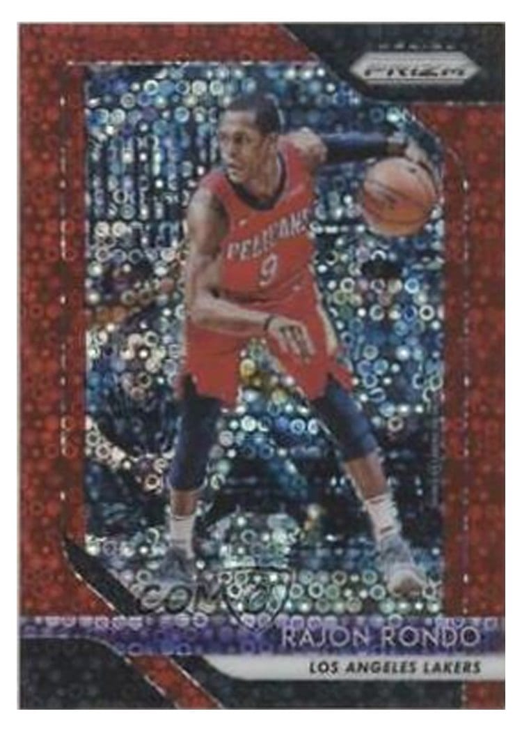 2018-19 Panini Prizm Base Set Rajon Rondo #36 card