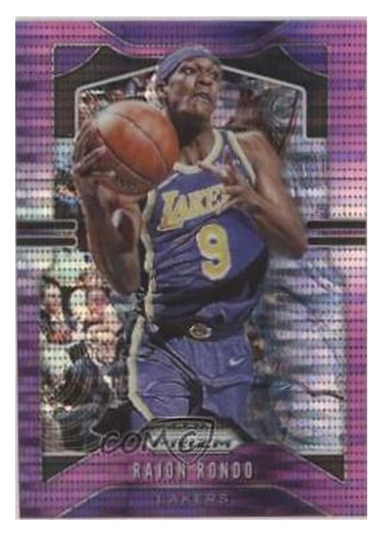 2019-20 Panini Prizm Base Set Rajon Rondo Purple Pulsar Prizm #223 card