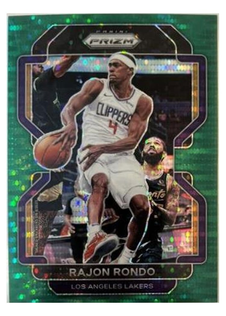 2021-22 Panini Prizm Base Set Rajon Rondo Green Pulsar Prizm #104 card
