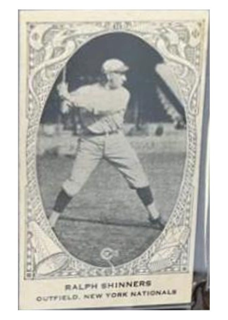 1922 W573 Ralph Shinners Hand Cut card