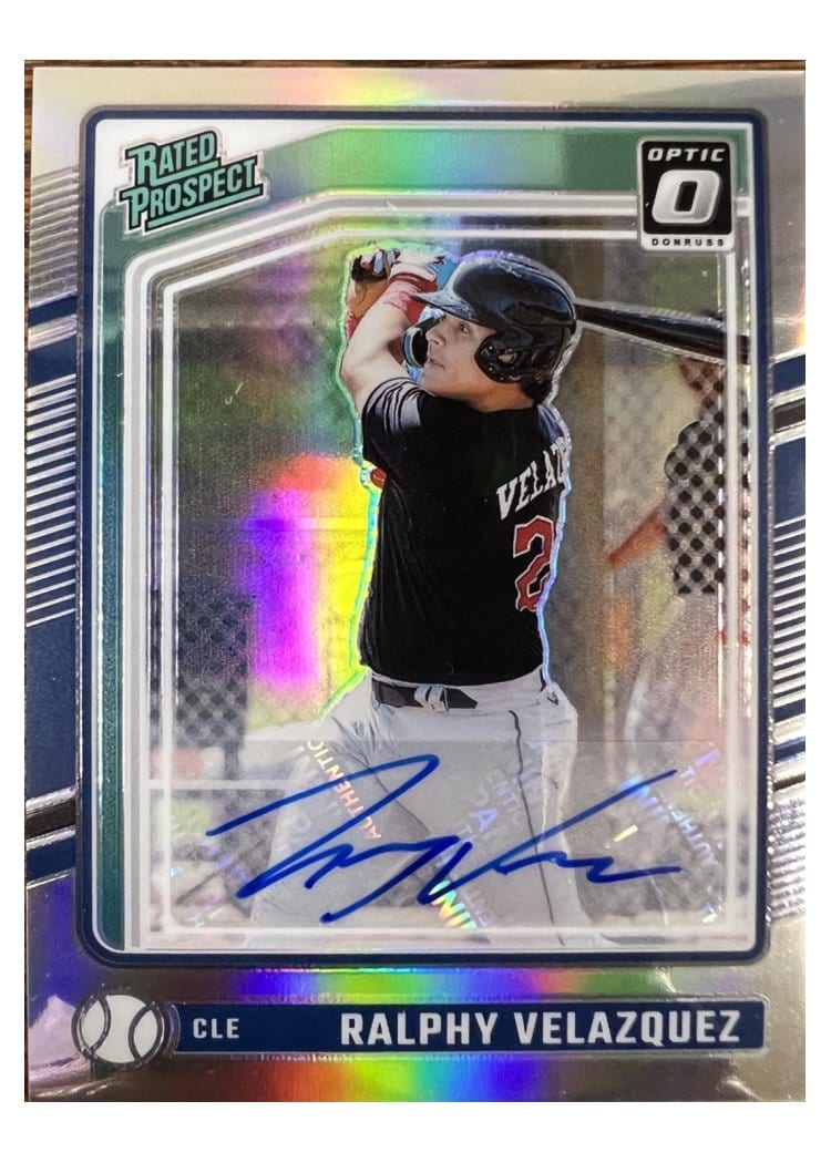 2024 Donruss Rated Prospects Optic Signatures Ralphy Velazquez #108 card