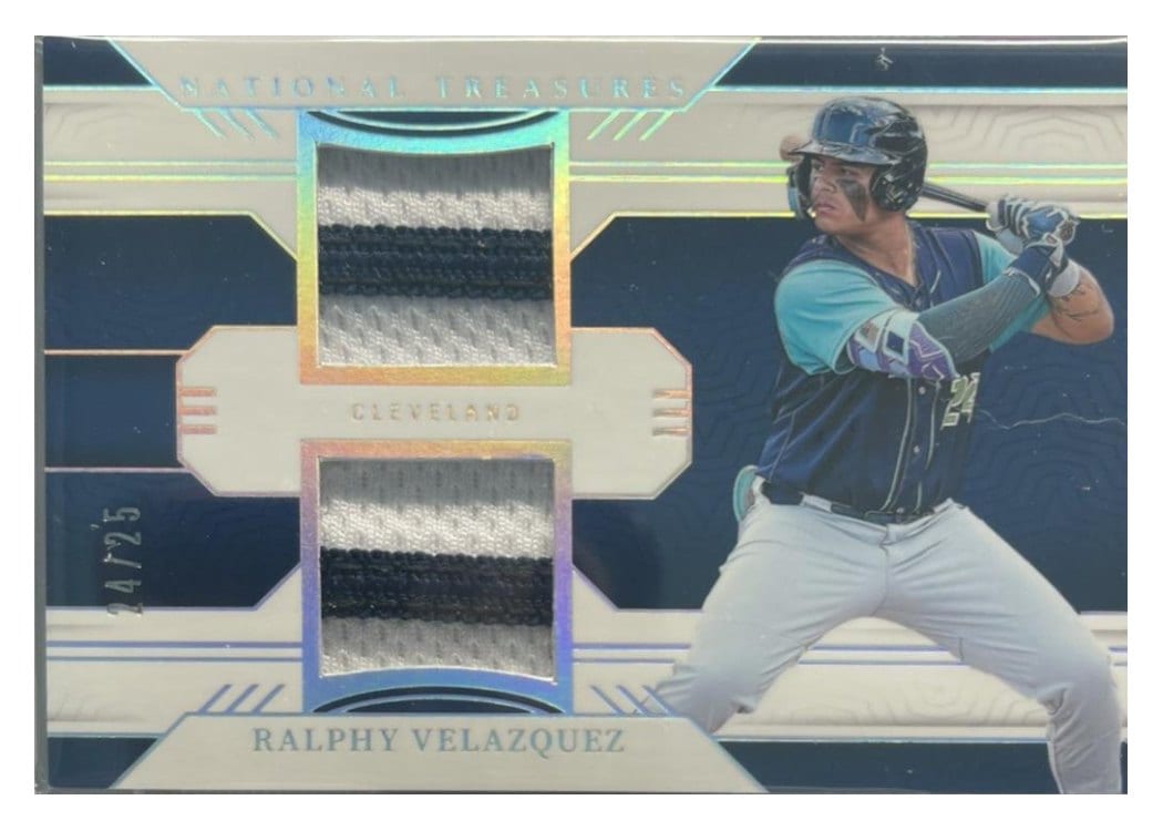 2024 Panini National Treasures Game Gear Swatches Dual Ralphy Velazquez #5 card
