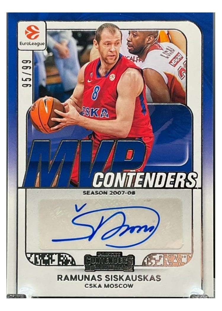 2025 Panini Contenders EuroLeague MVP Autograph Ramunas Siskauskas #9 card