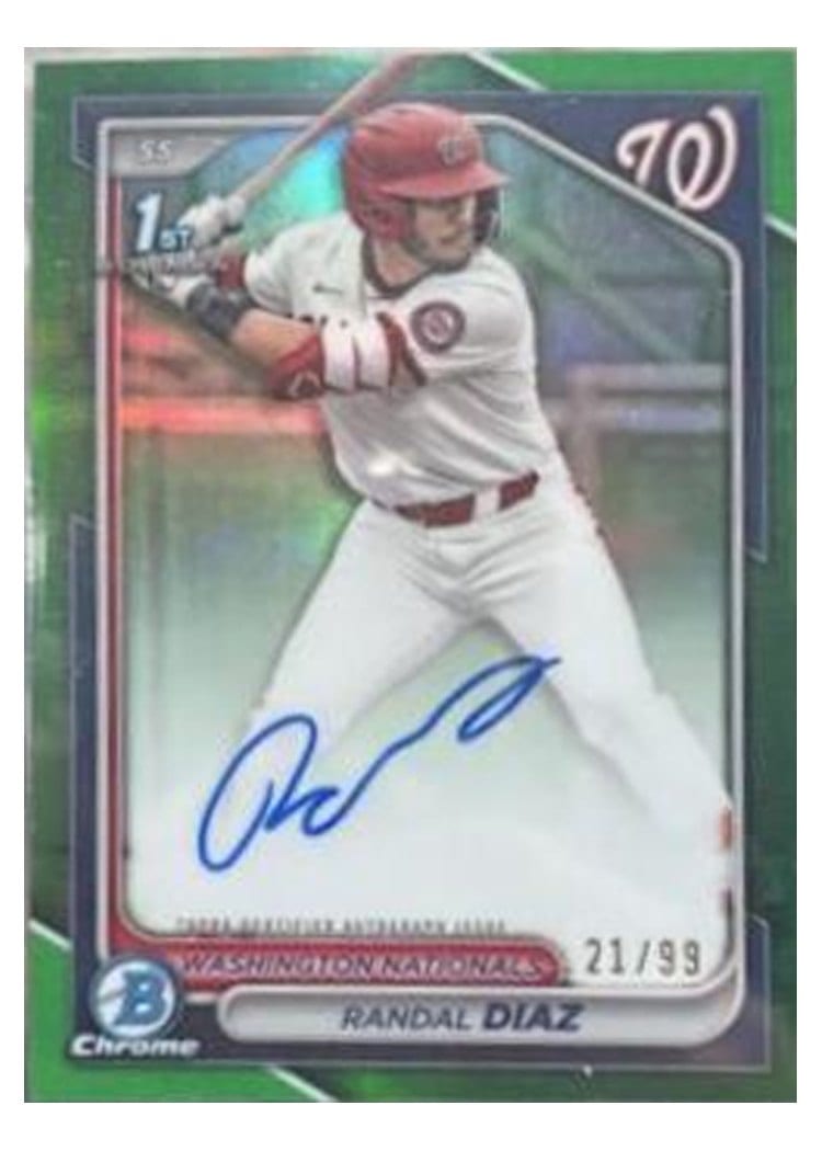 2024 Bowman Draft Chrome Prospect Autographs Randal Diaz Green Refractor #CPA-RD