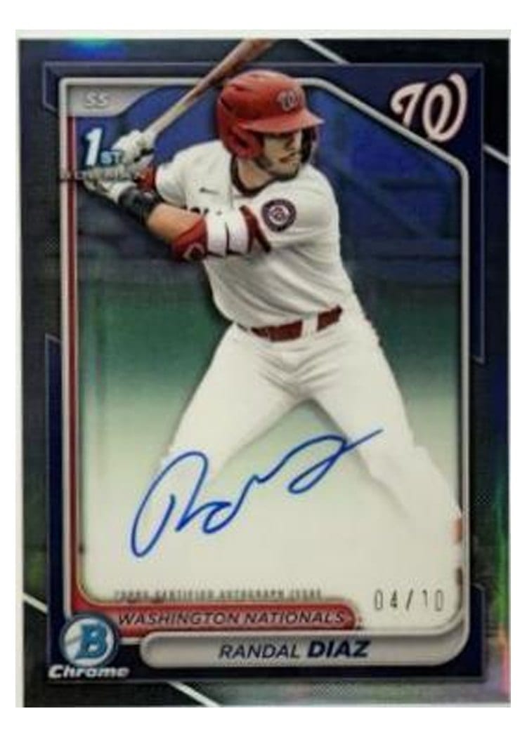 2024 Bowman Draft Chrome Prospect Autographs Randal Diaz Black Refractor #CPA-RD