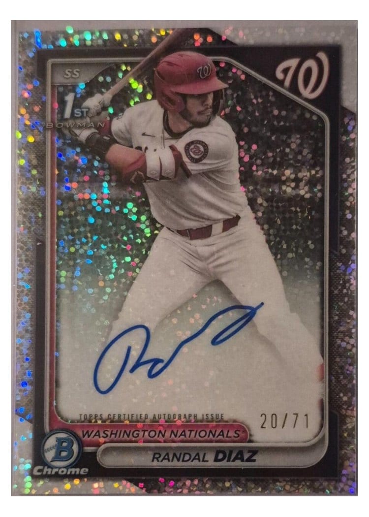 2024 Bowman Draft Chrome Prospect Autographs Randal Diaz Sparkles Refractor #CPA-RD