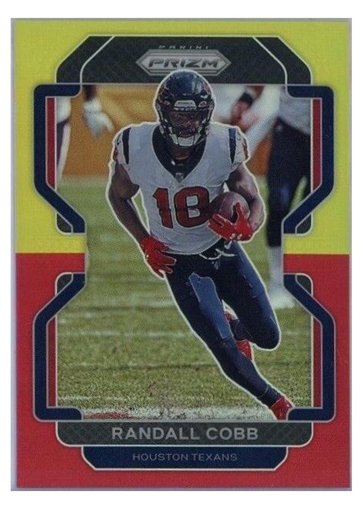 2021 Panini Prizm Base Set Randall Cobb Yellow Red Prizm #33 card