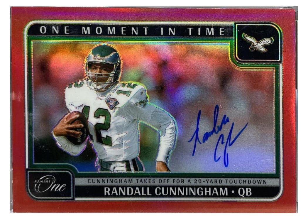 2024 Panini One One Moment in Time Autographs Randall Cunningham #389 card