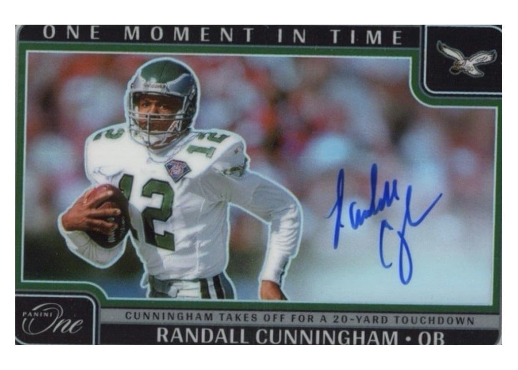 Randall Cunningham 2024 Panini One One Moment in Time Autographs card