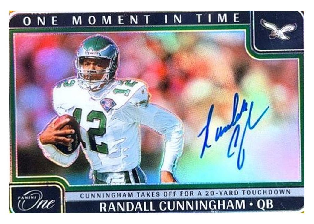 Randall Cunningham 2024 Panini One One Moment in Time Autographs card