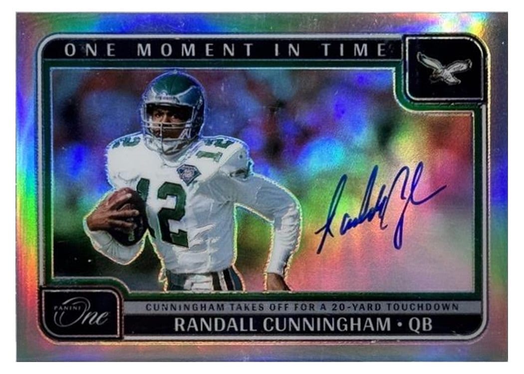 2024 Panini One One Moment in Time Autographs Randall Cunningham #389 card