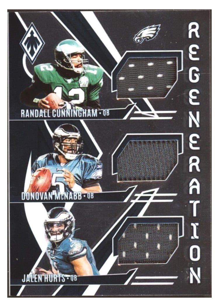 2024 Panini Phoenix Regeneration Randall Cunningham / Donovan McNabb / Jalen Hurts #R-PHL card