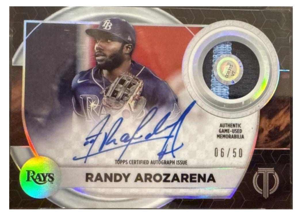 2022 Topps Tribute Autograph Patches Randy Arozarena #AP-RA card