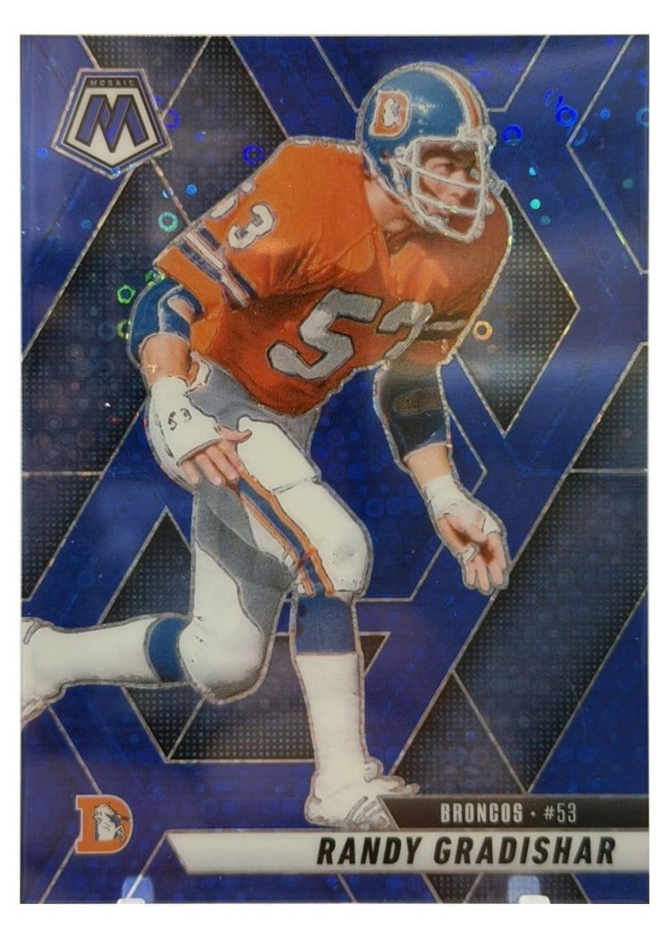 2025 Panini Mosaic Base Set Randy Gradishar Blue Sparkle #178 card