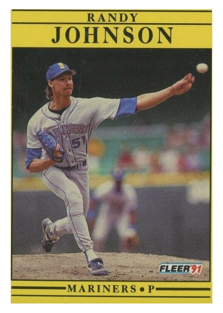 1991 Fleer Base Set Randy Johnson #455 card
