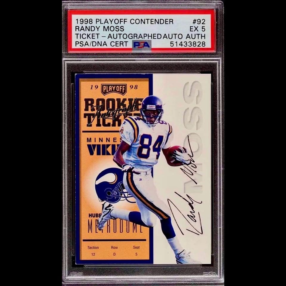 1998 Playoff Contenders Ticket Randy Moss #92 card
