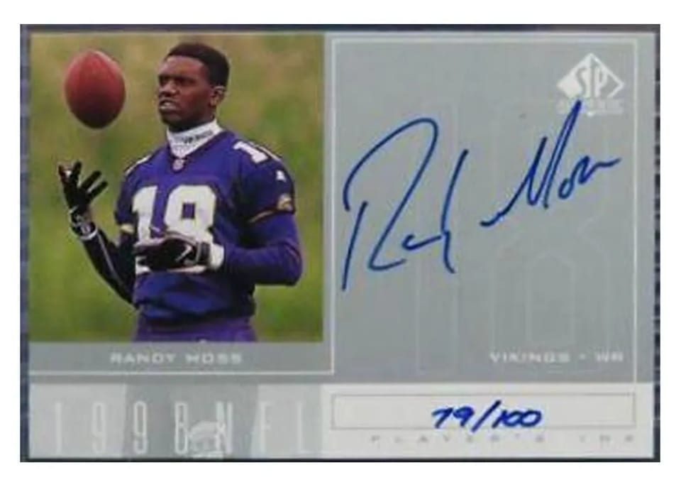 1998 SP Authentic Player's Ink Randy Moss #RM card