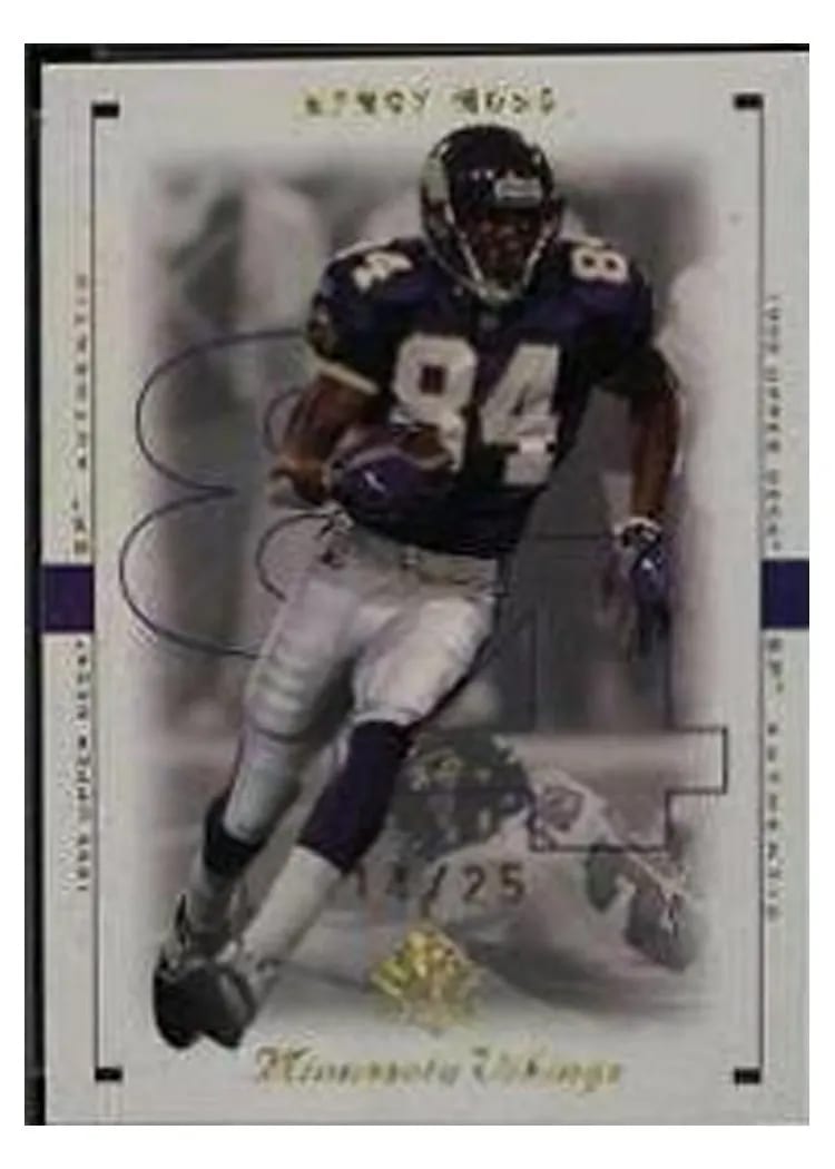 1999 SP Authentic Randy Moss Excitement Gold #47 card