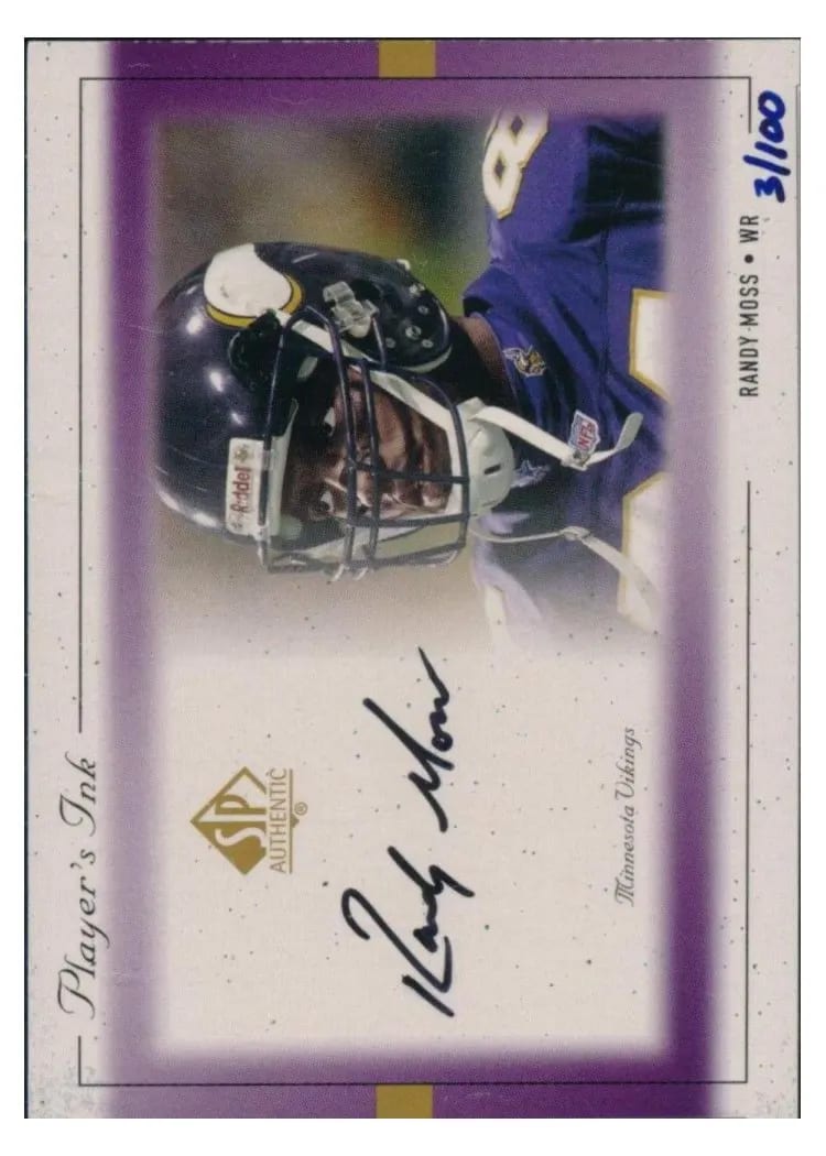 1999 SP Authentic Player's Ink Randy Moss #RM-A card