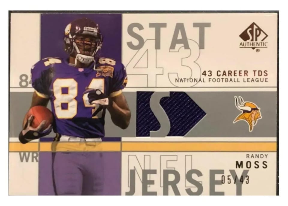 2001 SP Authentic Stat Jerseys Randy Moss #SP-RM card