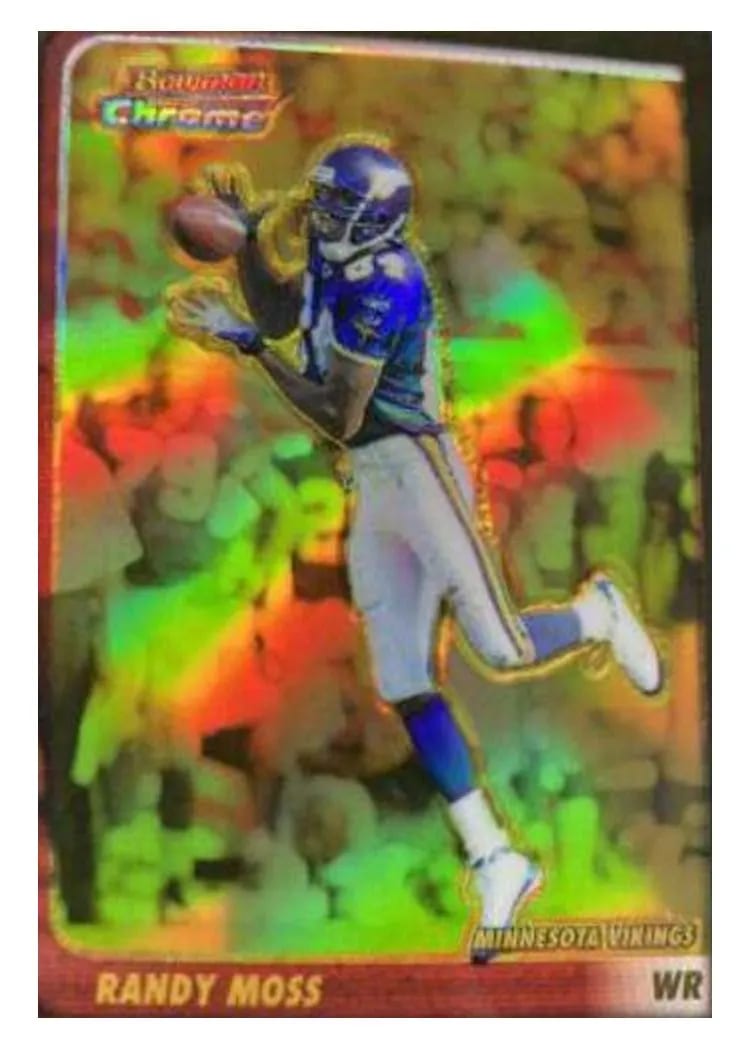 2003 Bowman Chrome Randy Moss Gold Refractor #60 card