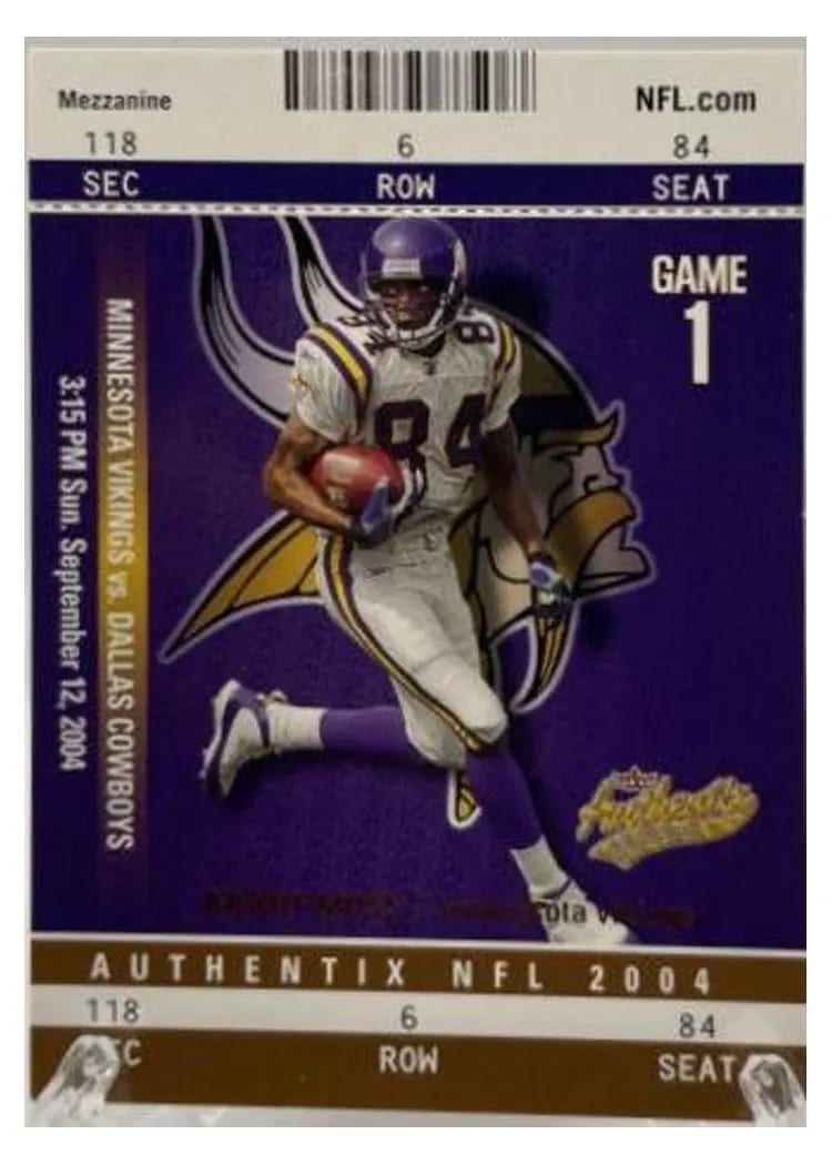 2004 Fleer Authentix Randy Moss #8 card