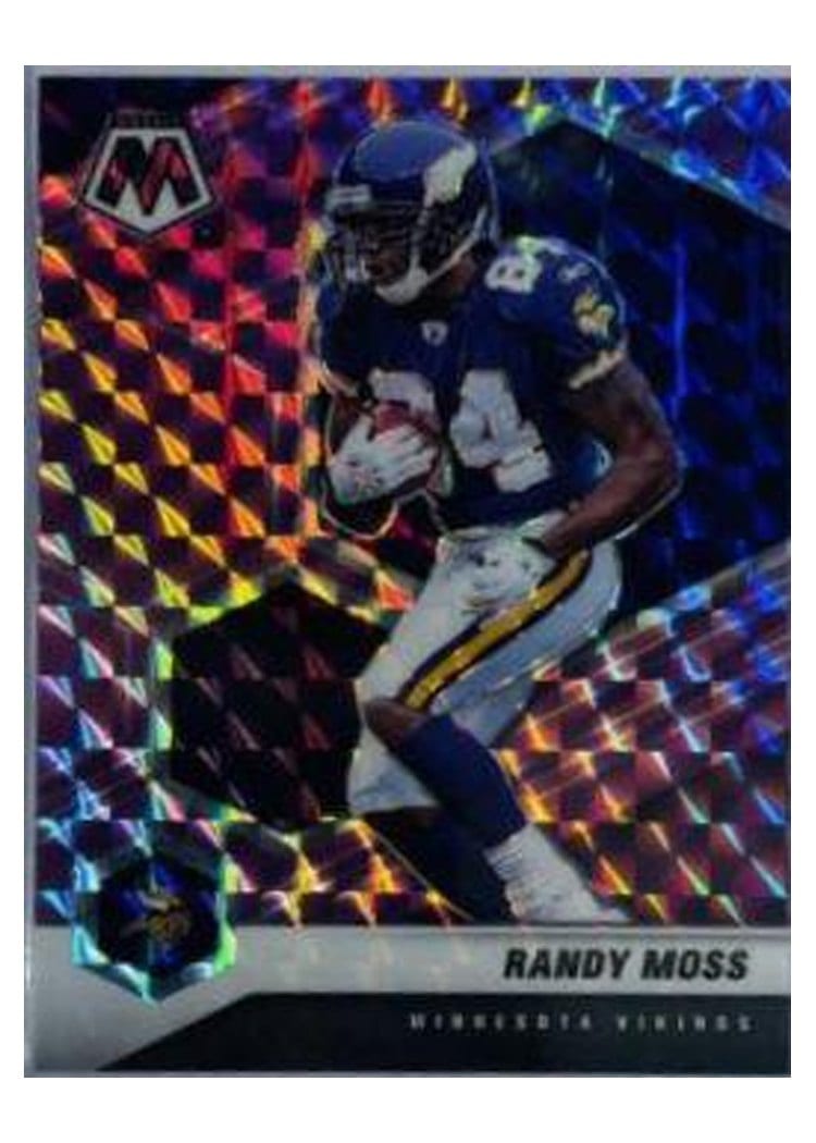 2021 Panini Mosaic Base Set Randy Moss Purple Mosaic #130 card