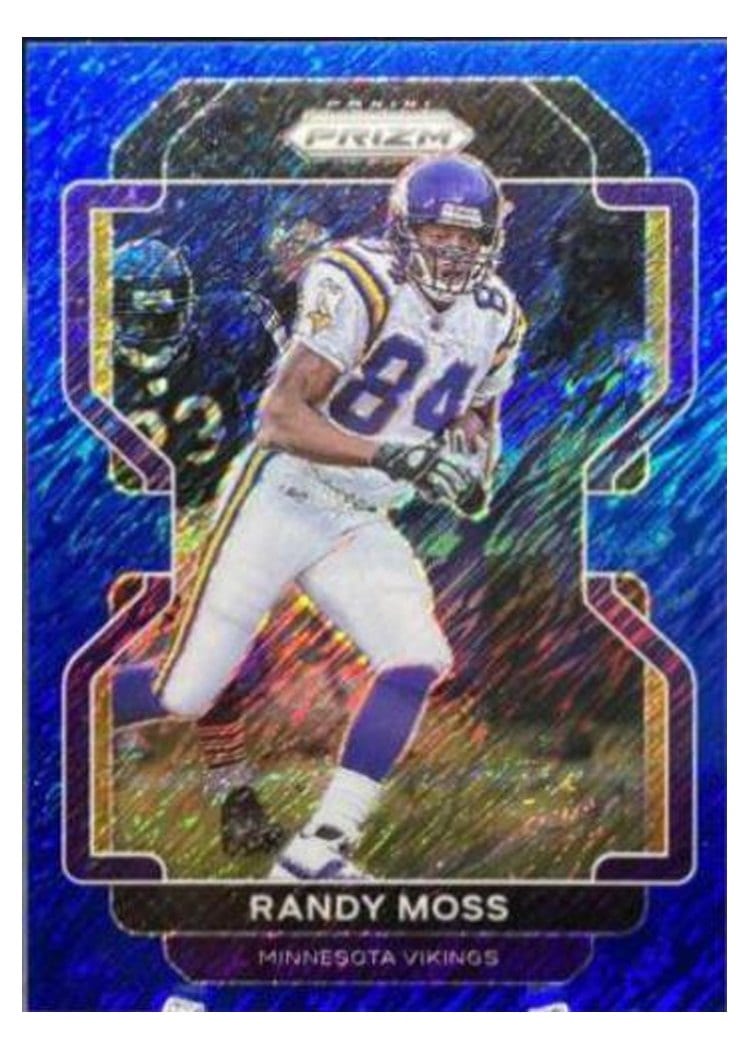 2021 Panini Prizm Base Set Randy Moss Blue Shimmer #133 card