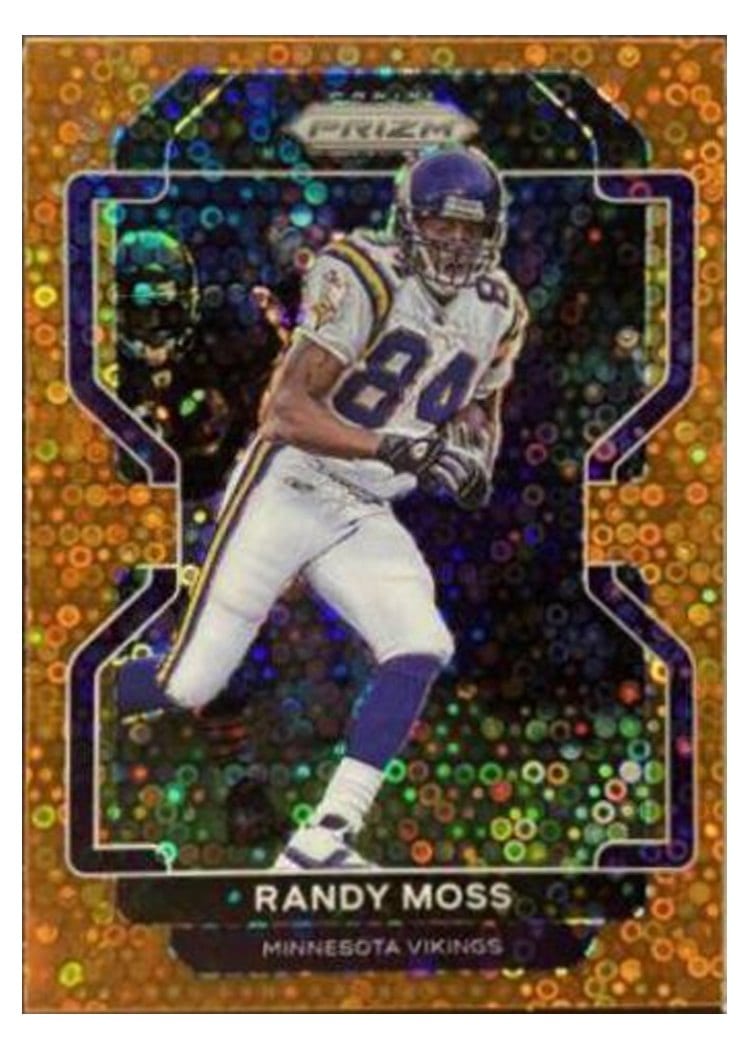 2021 Panini Prizm Base Set Randy Moss Orange Disco Prizm #133 card