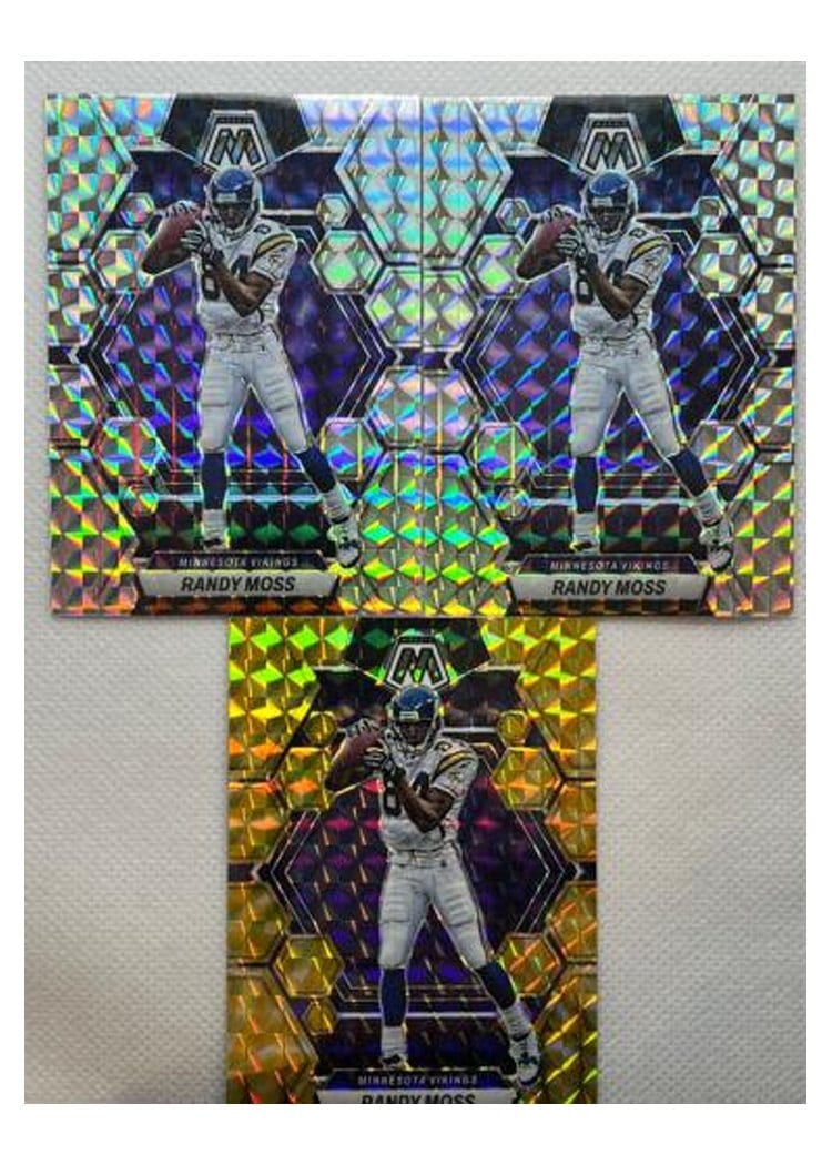 2023 Panini Mosaic Base Set Randy Moss Reactive Yellow #155 card