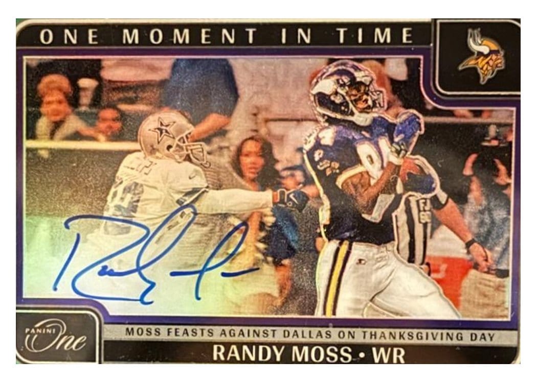 Randy Moss 2024 Panini One One Moment in Time Autographs card
