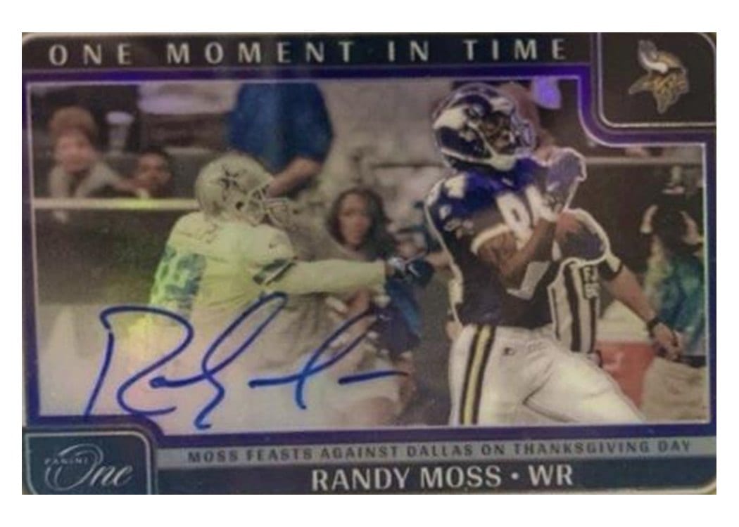 Randy Moss 2024 Panini One One Moment in Time Autographs card
