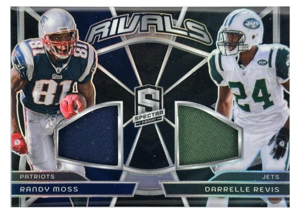 2024 Panini Spectra Rivals Relics Randy Moss / Darrelle Revis #RVL-RMDR card