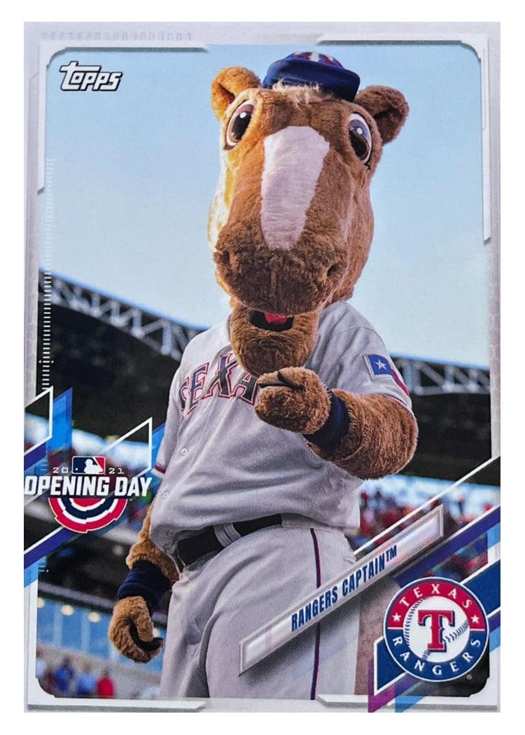 2021 Topps Opening Day Mascots Rangers Captain #M-19 card