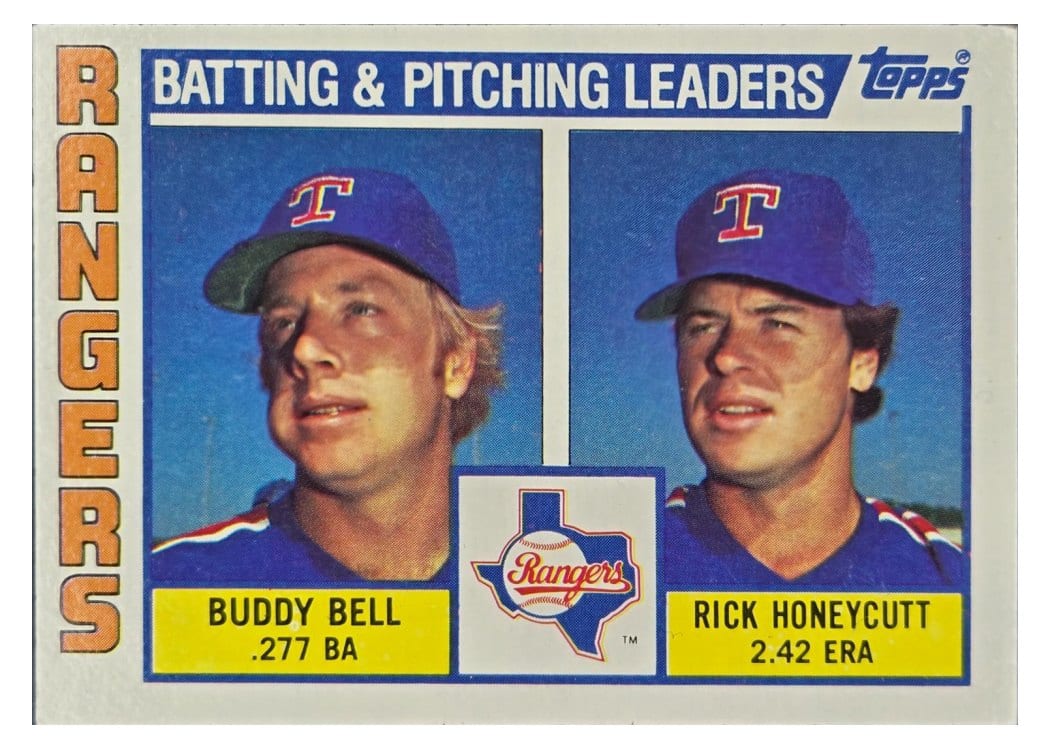 1984 Topps Rangers Leaders #37 card