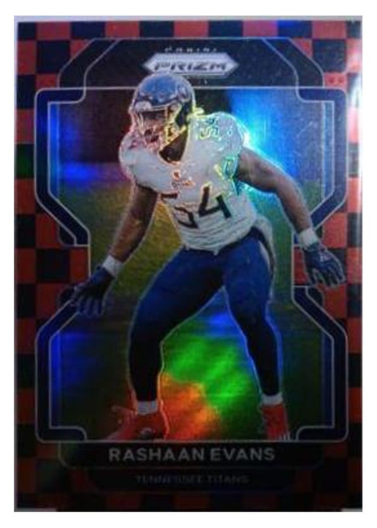 2021 Panini Prizm Base Set Rashaan Evans Black and Red Checker Prizm #6 card