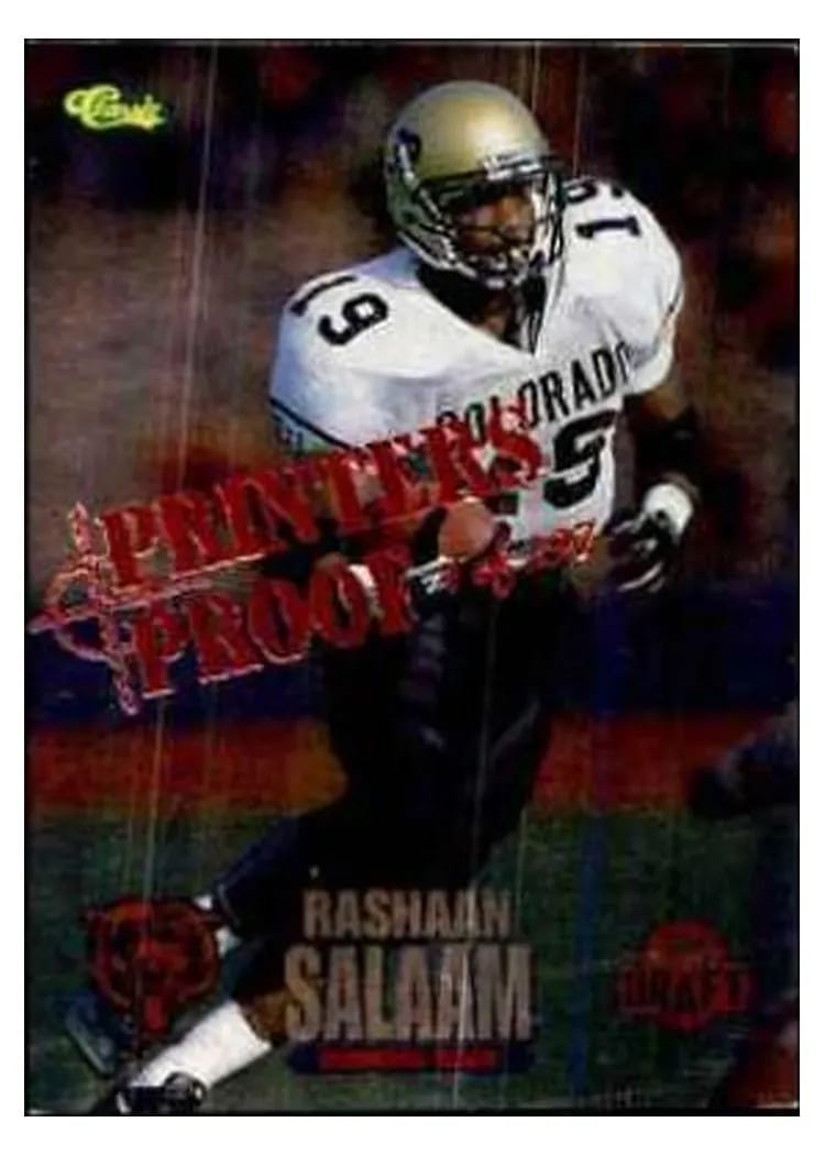 1995 Classic NFL Rookies Rashaan Salaam Printer's Proof #21 card