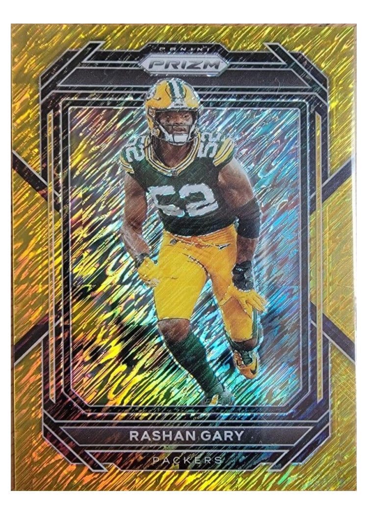 2022 Panini Prizm Base Set Rashan Gary Gold Shimmer #107 card