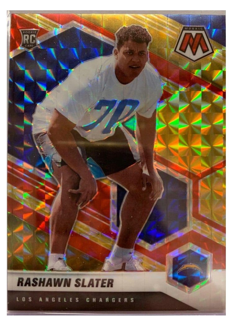 2021 Panini Mosaic Base Set Rashawn Slater Choice Fusion Red & Yellow #371 card