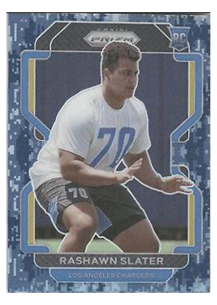 2021 Panini Prizm Base Set Rashawn Slater Navy Camo Prizm #431 card