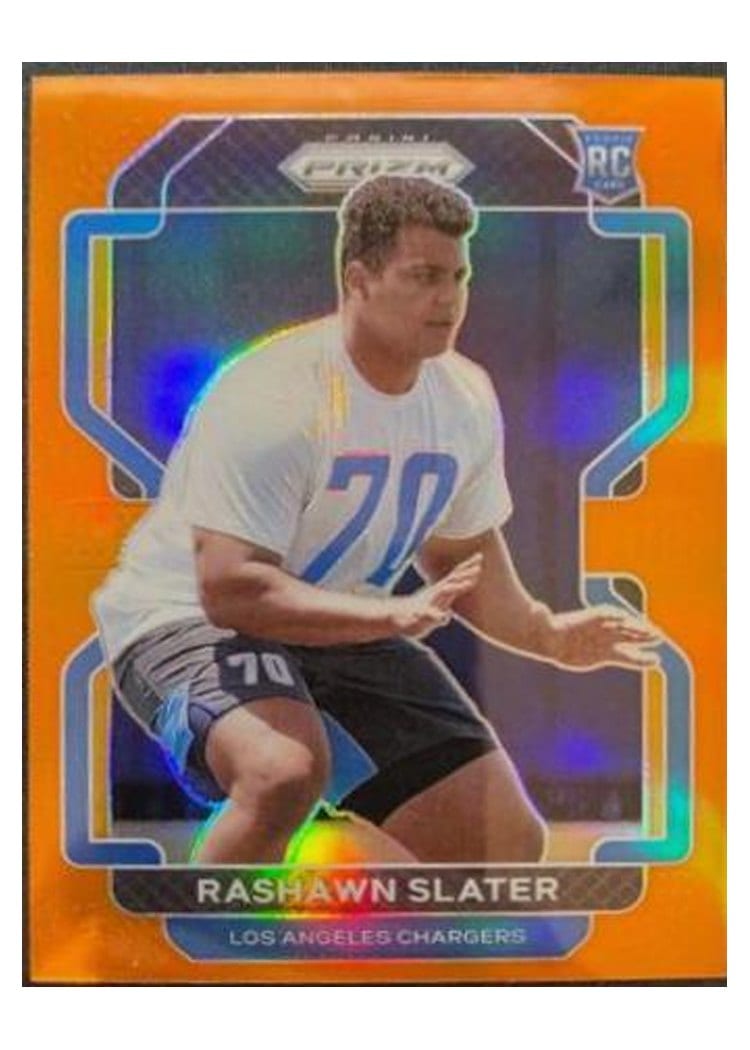 2021 Panini Prizm Base Set Rashawn Slater Orange Prizm #431 card