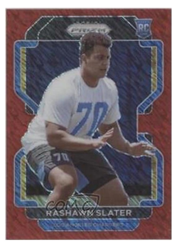 2021 Panini Prizm Base Set Rashawn Slater Red Shimmer #431 card