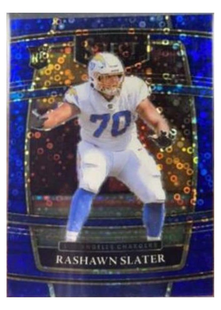 2021 Panini Select Base Set Rashawn Slater Blue Disco #86 card