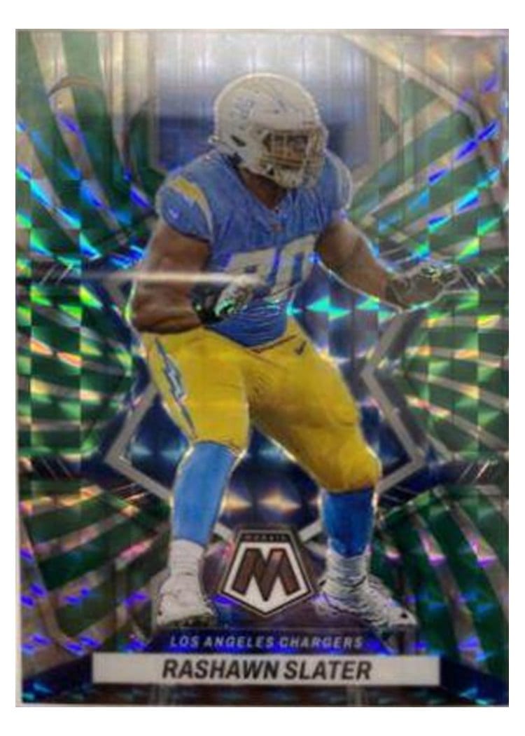 2022 Panini Mosaic Base Set Rashawn Slater Green Swirl #105 card