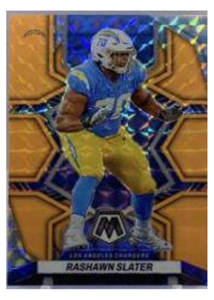 2022 Panini Mosaic Base Set Rashawn Slater Orange Fluorescent #105 card