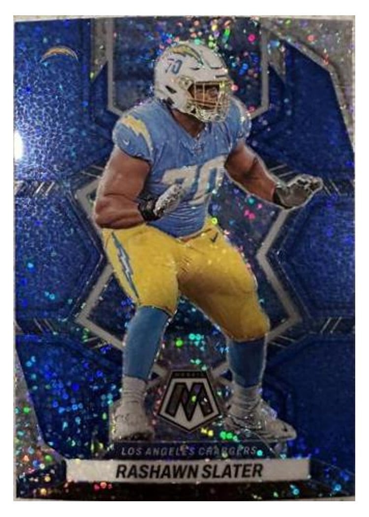2022 Panini Mosaic Base Set Rashawn Slater Blue Sparkle #105 card