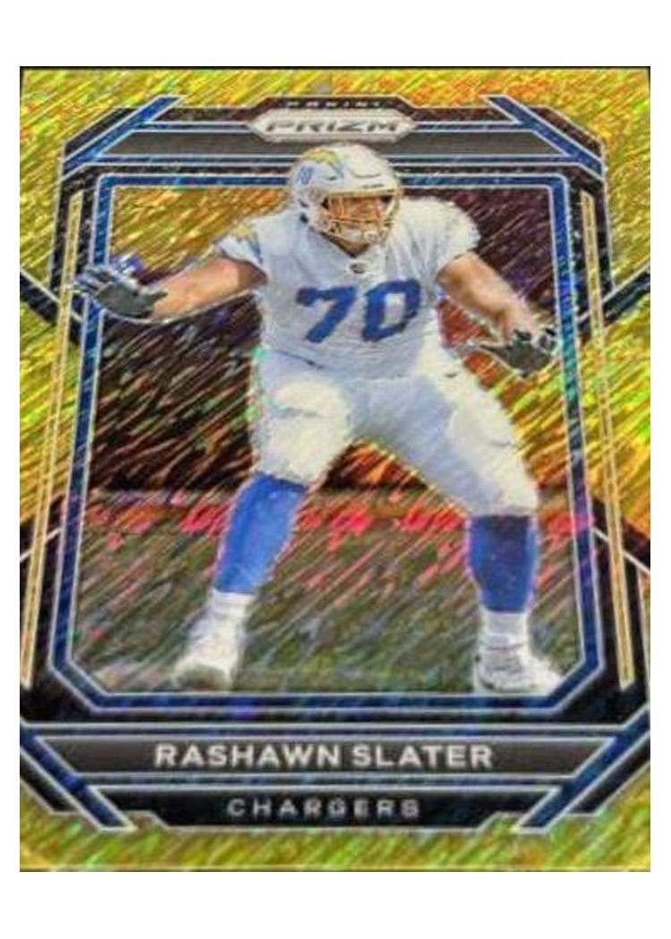 2022 Panini Prizm Base Set Rashawn Slater Gold Shimmer #153 card
