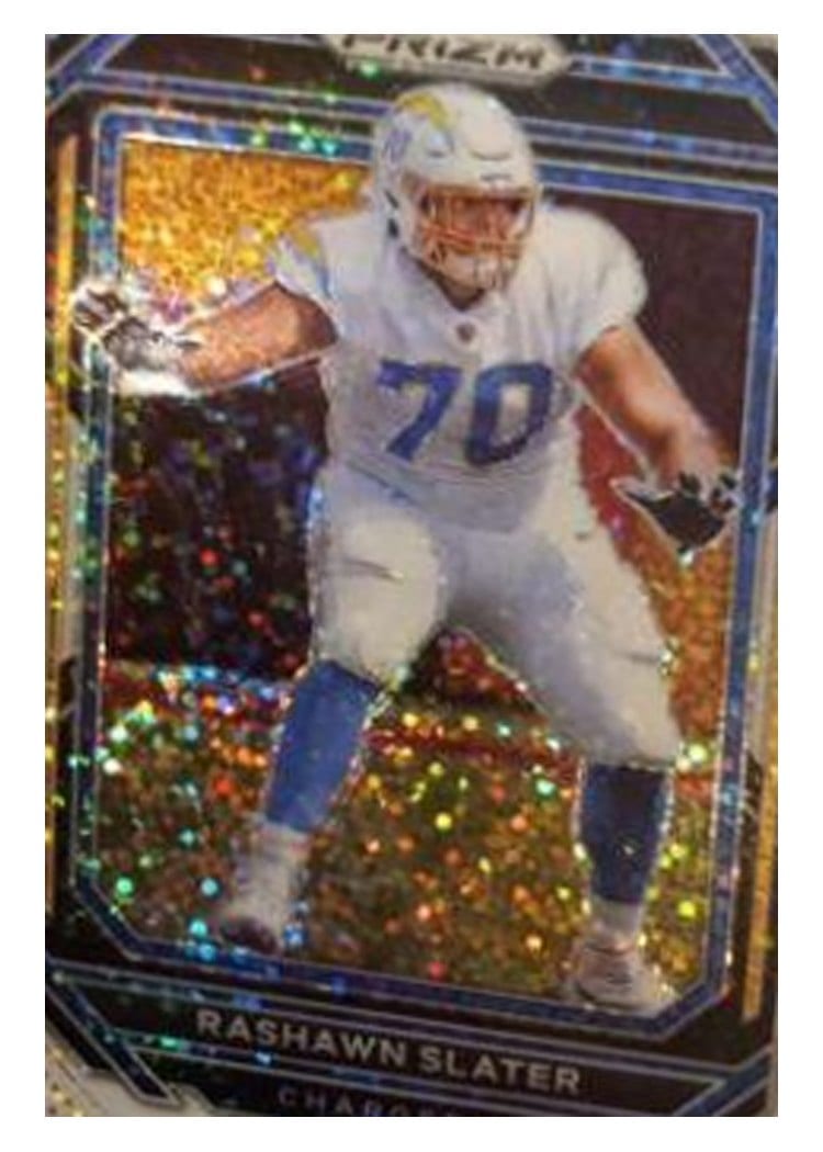 2022 Panini Prizm Base Set Rashawn Slater White Sparkle #153 card