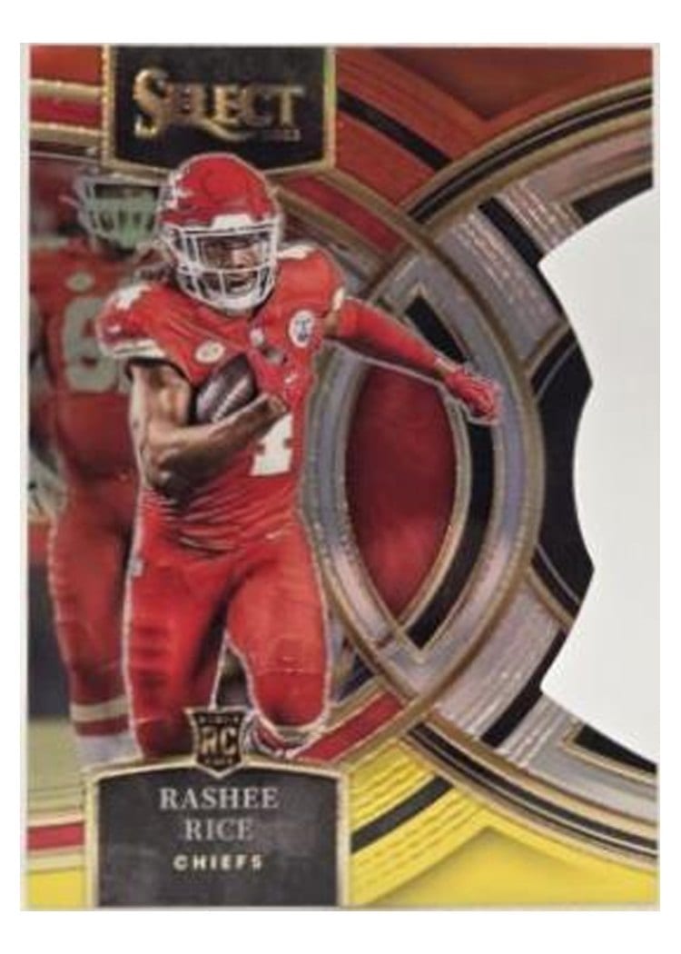 2023 Panini Select Base Set Rashee Rice Red Yellow Prizm Die-Cut #132 card