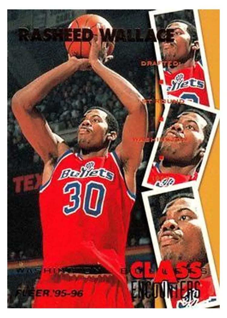 1995 Fleer Class Encounters Rasheed Wallace #38 card